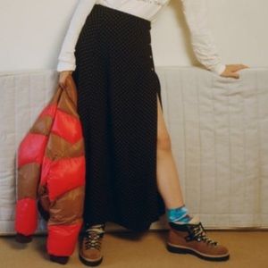 UO Tile Print Button Down Maxi Skirt